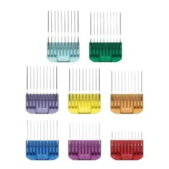 Andis Stainless Steel Adjustable Guide Comb Set, 8 Pcs -Frankroweandson Shop ad2465 08 8 piece universal attachment comb straight front stacked 2 1