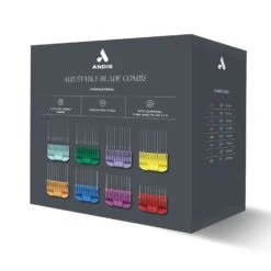 Andis Stainless Steel Adjustable Guide Comb Set, 8 Pcs -Frankroweandson Shop ad2465 08 andis adjustable blade combs 1