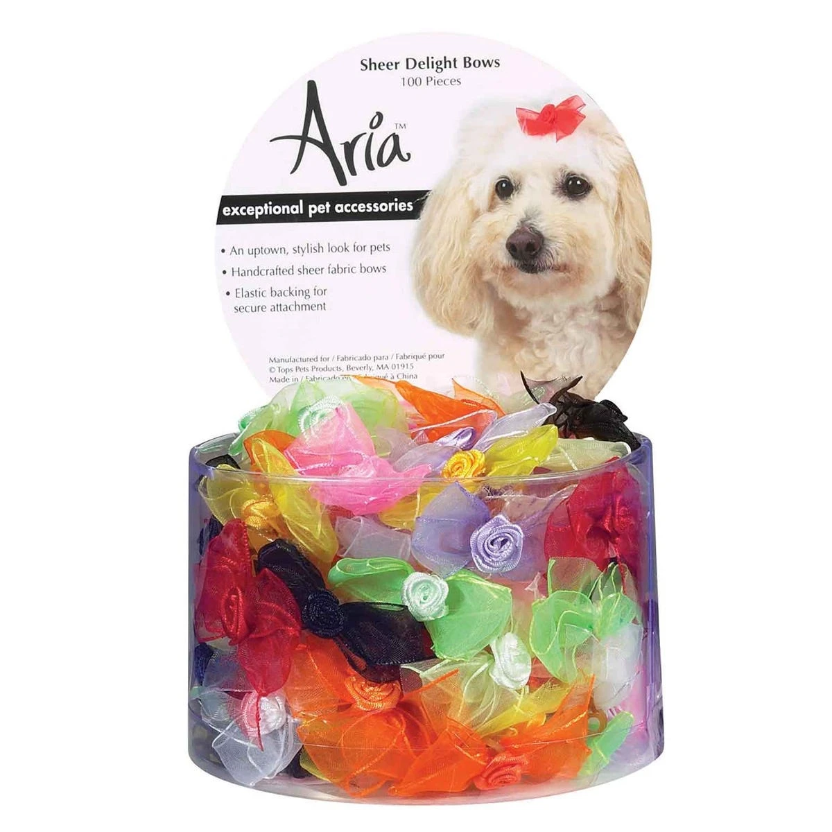 Aria Sheer Delight Bow Canister 100Pc 3 Aria Sheer Delight Bow Canister 100Pc