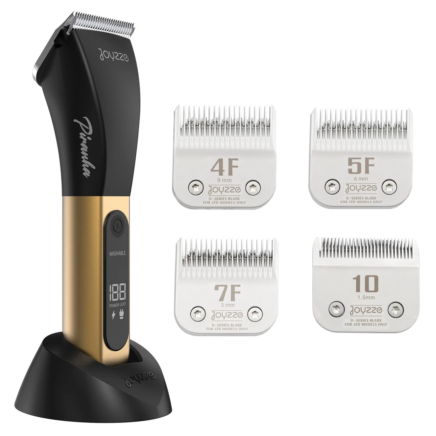 Joyzze Piranha D-Series Clipper & Blade Bundle Gold 3 Joyzze Piranha D-Series Clipper & Blade Bundle Gold